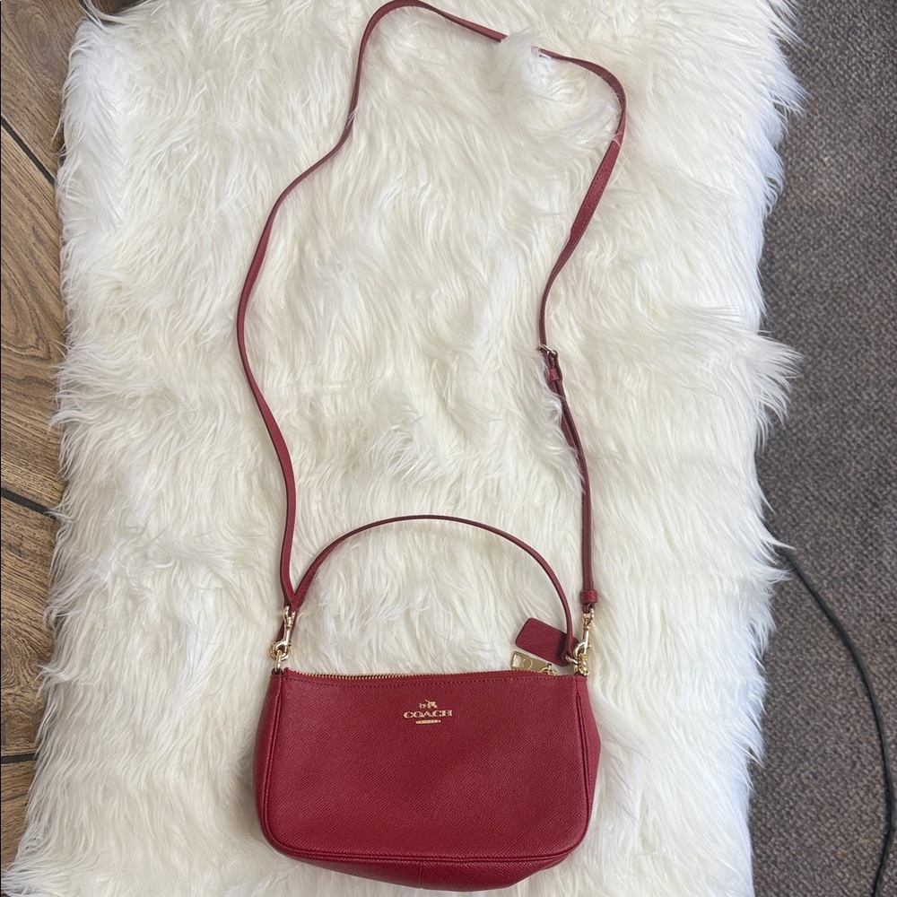 Coach Red Leather Crossbody Bag